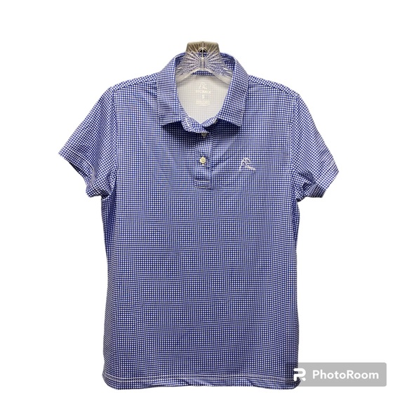 Rhoback Tops Rhoback Womens Blue Gingham Performance Golf Short